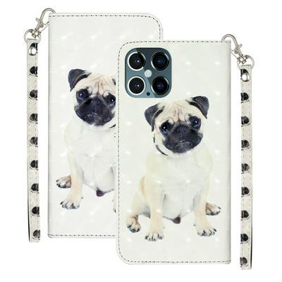 3D Painted Side Flip Scratch Resistant PU Leather Wallet Phone Protective Case with Stand and Lanyard for iPhone 12(6.1)