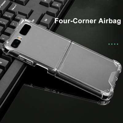 Folded Screen Type Four-corners Anti-fall Soft TPU +Acrylic Segmented Style Phone Protective Case for Samsung Galaxy Z Flip 5G