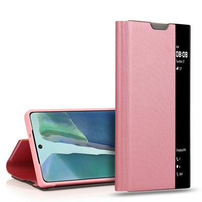 Samsung Galaxy Note20 Ultra Side Window Display Comes with Sleep Function / Stand Plain Cloth Flip Phone Case
