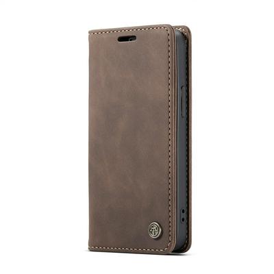 CaseMe All Round Shockproof Side Flip Magnetic Closure PU Leather + Soft TPU with Card Slots and Stand Case for iPhone 12 5.4