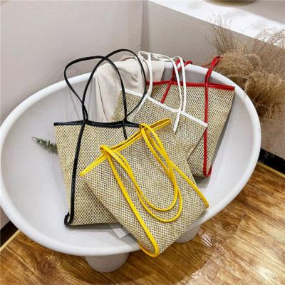 New Wild Woven Large Capacity Bucket Bag Women's Single Shoulder Bag