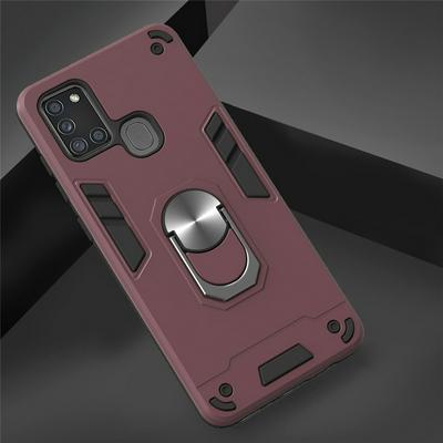 2 in 1 Detachable Shockproof Anti-Scratch Soft TPU + Hard PC with Magnetic Ring Bracket Back Cover Case for Samsung Galaxy A21s