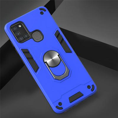 2 in 1 Detachable Shockproof Anti-Scratch Soft TPU + Hard PC with Magnetic Ring Bracket Back Cover Case for Samsung Galaxy A21s