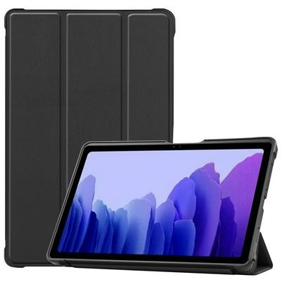 Solid Color Tri-Fold Side Flip Skin Feeling Shockproof PU Leather + Transparent Soft TPU with Stand and Pen Slot Wallet Protective Case for Samsung Galaxy Tab A7 2020 T500