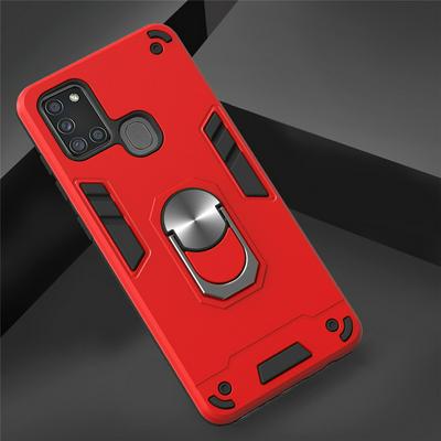 2 in 1 Detachable Shockproof Anti-Scratch Soft TPU + Hard PC with Magnetic Ring Bracket Back Cover Case for Samsung Galaxy A21s