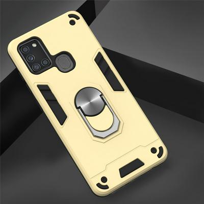 2 in 1 Detachable Shockproof Anti-Scratch Soft TPU + Hard PC with Magnetic Ring Bracket Back Cover Case for Samsung Galaxy A21s