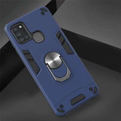 2 in 1 Detachable Shockproof Anti-Scratch Soft TPU + Hard PC with Magnetic Ring Bracket Back Cover Case for Samsung Galaxy A21s