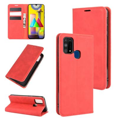 Pair Suck Left and Right Open Scratch Resistant PU Leather Phone Cover with Stand and Card Slots for Samsung Galaxy M31