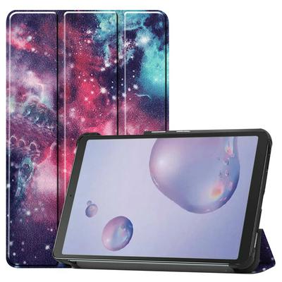 Colored Painting Tri-Fold Folding Auto Sleep Wake Function Magnetically Wireless Charge Attached PU Leather with Stand Protective Case for Samsung Galaxy Tab A 8.4 (2020)