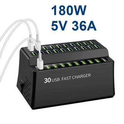 Smart 180W 36A USB charger with 30 usb power ports for iphone samsung Mobile phone fast charge