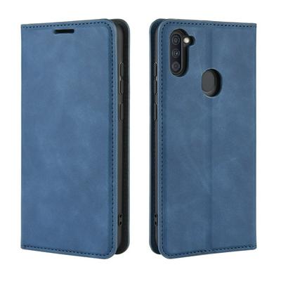 Solid Color Magnetic Attraction Side Flip Shockproof Anti-Scratch PU Leather + Soft TPU with Card Slots and Stand Wallet Protective Case for Samsung Galaxy A11 EU Version / Galaxy M11
