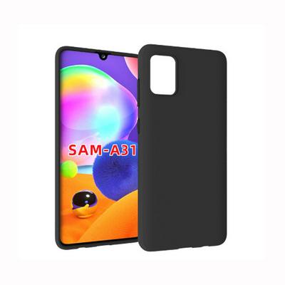 Black Solid Color Frosted Anti-Drop Soft TPU Back Cover Case for Samsung Galaxy A31