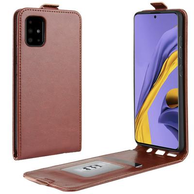 R64 Pattern Single Fold Edge Up and Down Vertical Flip PU Leather + Soft TPU with Magnetic Buckle and Card Slot Case for Samsung Galaxy A51