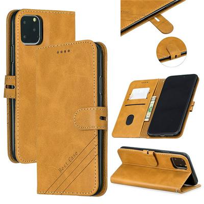 Wallet Case for iPhone 2019 6.5inch, Cowhide-like Leather Phone Case with Oblique Line in the Right Lower Corner