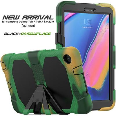 Shockproof Shell Foldable Stand Hard PC Case for Samsung Galaxy Tab A 8 (2019)/SM-P200/SM-P205