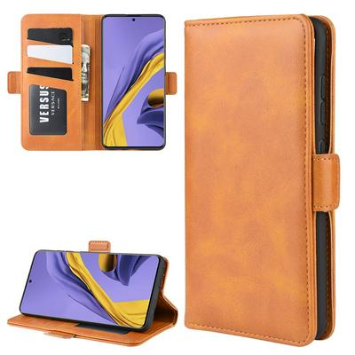 Crazy Horse Pattern Shockproof Side Flip PU Leather + Soft TPU Card Slots with Double Buckles and Stand Wallet Case for Samsung Galaxy A71
