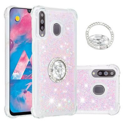 Wallet Phone Case for Samsung Galaxy M30 - A40S, Anti-fall Soft TPU Phone Cover With Diamond Ring Buckle