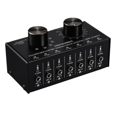 3.5mm Audio Switch 6 Input 1 Output Composite Audio Selector Box