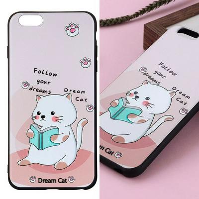 Cute Cartoon Pattern Phone Case for iPhone 7/8, Following Its Dream Cat Phone Cover