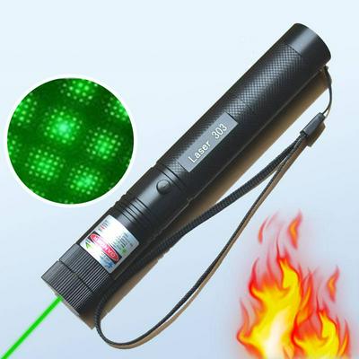 Laser 303 Green Light Aluminum Alloy Laser Torch Focusable Burning Star Pointer Flashlight
