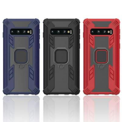 Iron Warrior Shockproof PC + TPU Protective Case for Samsung Galaxy S10, with Ring Holder