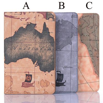Samsung Galaxy Tablet T295 Case Map Pattern Tablet Case Anti-fall Wear Resistance Solid Color Wallet Card Slot Protective Soft Shell for Samsung Galaxy Tablet T295 Tablet Protect Case