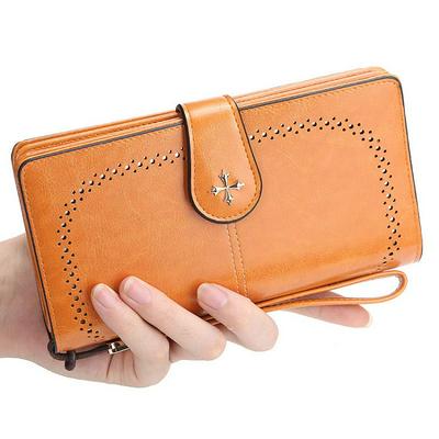 Trifold PU Leather Wallet for Women, Portable Card Holder with Cash Pocket and ID Window