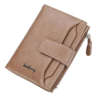 Multi-slot Leather Wallet for Men, Credit Card Holder Mini Bifold Wallet with ID Window