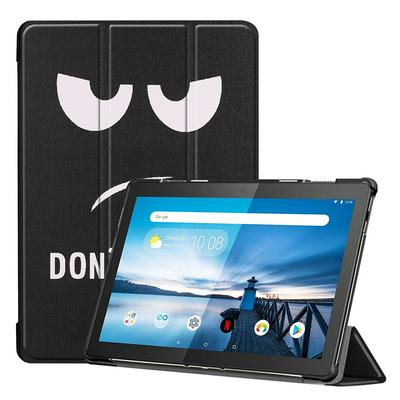Colored Painting Tri-Fold Folding Side Flip Shockproof Slim PU Leather + Hard PC with Stand Protective Case for Lenovo Tab M10 TB-X605 
