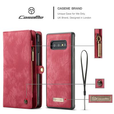 Caseme 008 Series Multi-Function PU Leather + Detachable TPU & PC Back Cover Card Slots with Hand Rope and Picture Frame Zipper Wallet Case for Samsung Galaxy S10 Lite