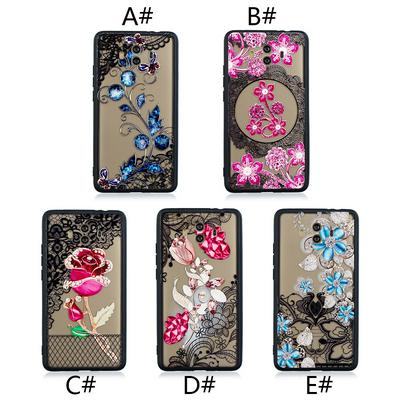 Diamond Studded 3D Colored Painting Lace Pattern TPU Back Cover Case for Huawei Honor Note 10