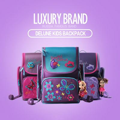 Delune Primary Kids Cartoon School Bags Safely Orthopedic Children Backpack Girls Class Student