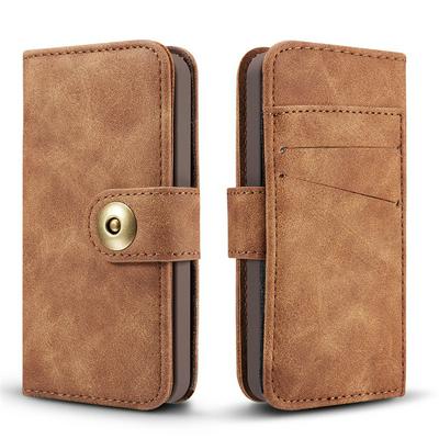 Retro Two-in-one Detachable Shockproof Magnet Buckle Closure Multifunctional PU leather Walet Phone Case for iPhone SE 5S 5G 5