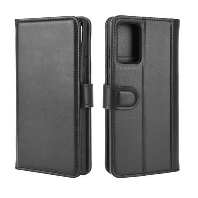 Litchi Pattern Shock-Absorption Side Flip Genuine Leather + Soft TPU Magnetic Buckle with Card Slots and Stand Wallet Case for Samsung Galaxy Note20