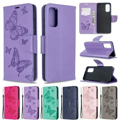 Embossed Butterfly Pattern PU Leather + Soft TPU Card Slots with Stand Support Protective Cover Case for Samsung Galaxy S11e
