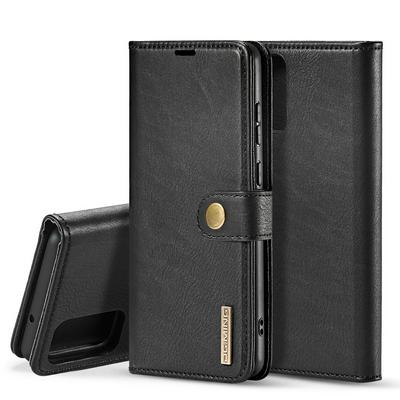 DG.MING Two Fold Side Flip Shockproof PU Leather + Detachable Leather Coated Soft TPU with Card Slots and Buckle Wallet Case for Samsung Galaxy S20 