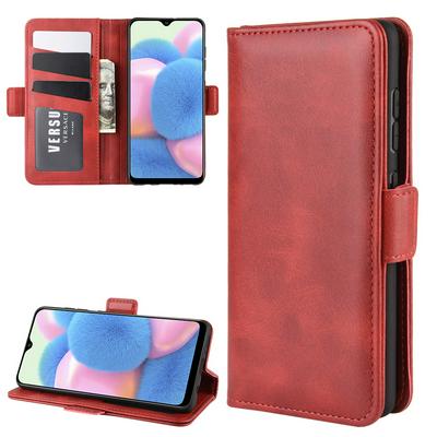 Solid Color Side Flip Anti-Fall PU Leather + Soft TPU Card Slots Picture Frame with Stand and Double Buckles Wallet Case for Samsung Galaxy A41 EU Version