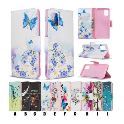 Plum Bear Feat Giraffe Color Painting Wallet Style PU Leather + Soft TPU Card Holder with Stand and Magnetic Buckle Case for Samsung Galaxy S11e 