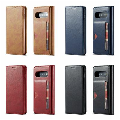 Solid Color Shockproof Side Flip PU Leather + Soft TPU Card Slots and Stand Wallet Case for Samsung Galaxy S10+ / S10 Plus