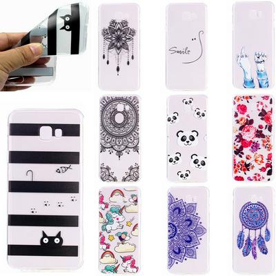 Dream Catcher Fist Panda Pegasus Mandala Colored Painting Transparent Soft TPU Back Cover Case for Samsung Galaxy J4+ / J4 Plus 2018 