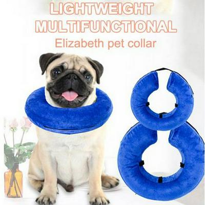 Elizabeth Circle Cat Dog Collar Hood Pet Protection Against Scratching Dog Collar Inflatable Healing Pillow