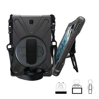 Pirate King 3 in 1 Silicone Skin + Hard PC Inner Shell Kickstand with Hand Band Strap and Detachable Shoulder Strap Back Cover Protective Case for Samsung Galaxy Tab S4 10.5 T830 T835 T387 
