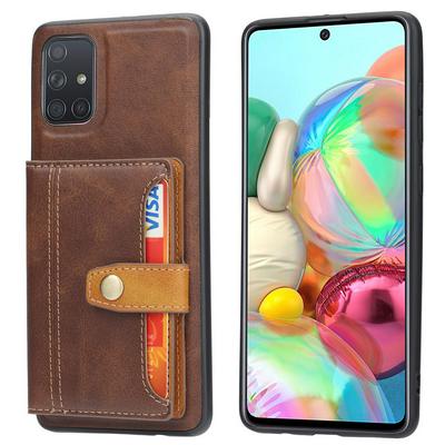 For Samsung Galaxy S20+ Calfskin Pattern Shockproof Leather Coated Phone Case with Magnetic Buckle Card Pocket
