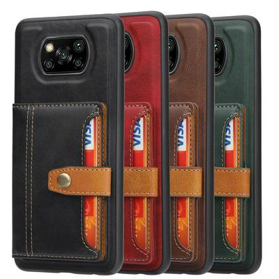 For Xiaomi Poco X3 NFC Calfskin Pattern Shockproof Leather Coated Phone Case with Magnetic Buckle Card Pocket