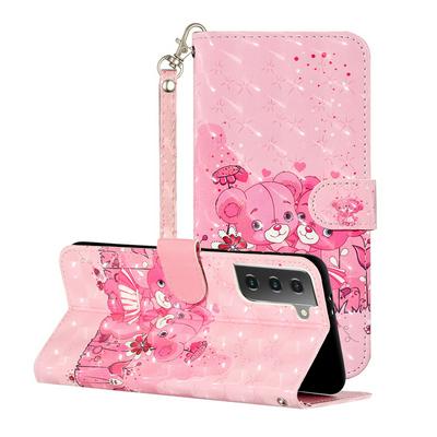 For Samsung Galaxy S21+ 5G 3D Pattern Shock-Absorption Magnetic Buckle Flip Leather Case with Card Slot&Wristband 
