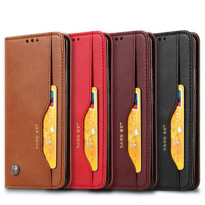 For Samsung Galaxy A6s Classic Knead Skin Pattern Magnetic Closure Flip Leather Case with Card Slot