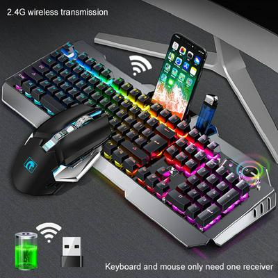 K670RGB Knob Rechargeable Manipulator feel & 2.4G Transmission Wireless Keyboard and Mouse Set