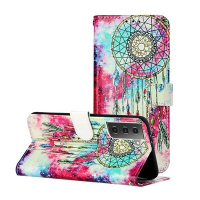 For Samsung Galaxy S21+ 5G Marbling Shock-Absorption Magnetic Buckle Flip Leather Case with Card Slot