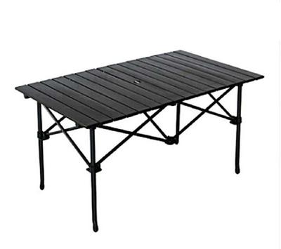 Outdoor Portable Ultra-light Aluminum Alloy Folding Table Indoor Storage Desk-Black Unfolded: 95*55*68cm