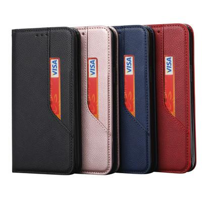 For Samsung Galaxy S20 FE Solid Color Pattern Magnetic Folio Closure Flip Leather Case with Card Slots and Stand 